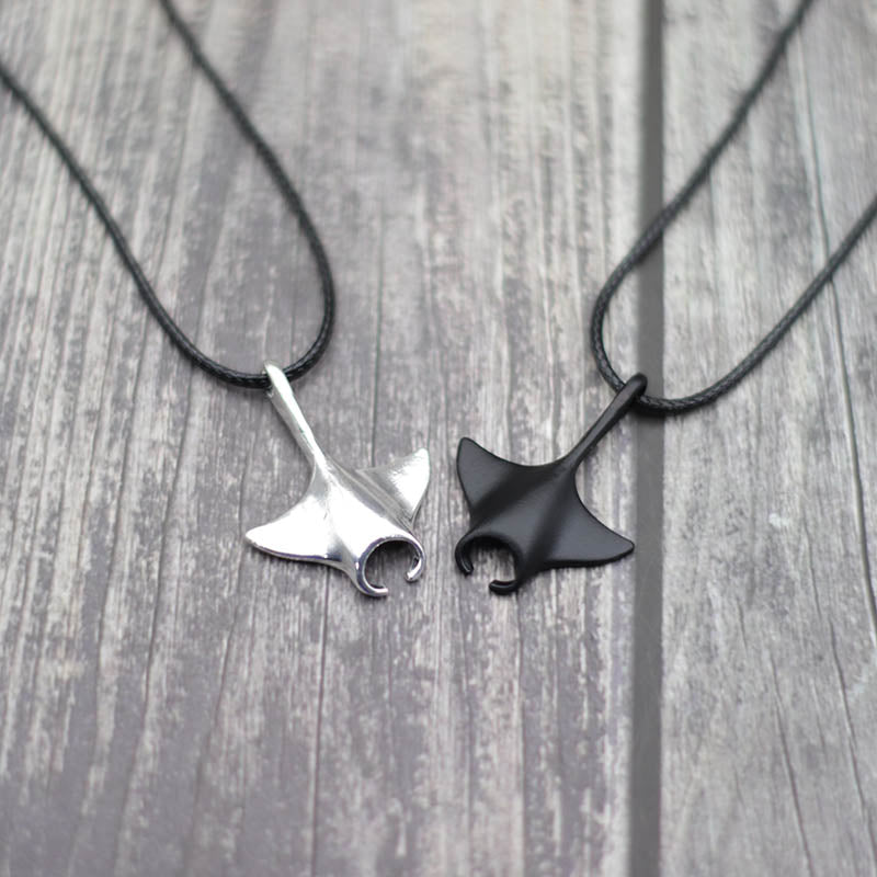 Black Rope Manta Ray Pendant Necklace – Ocean Lovers United