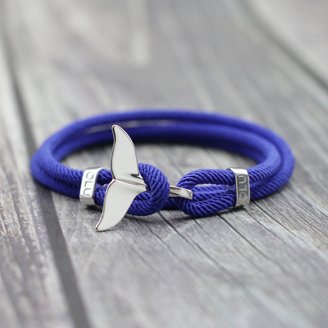 ★HARANG★ Whale Tail Half Half Double Chain Bracelet Ball Sterling Silver Whale Tail Bracelets – Ocean Lovers United